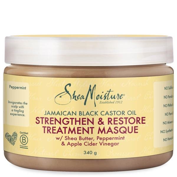 SheaMoisture Jamaican Black Castor Oil Strengthen & Restore Masque – Masque Fortifiant & Réparateur