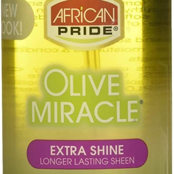 African Pride Olive Miracle Braid Sheen Spray – Spray Brillant & Nourrissant pour Tresses