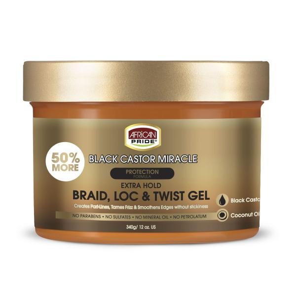 African Black Castor Miracle Braid, Loc & Twist Gel – Gel Coiffant pour Tresses, Locks & Twists