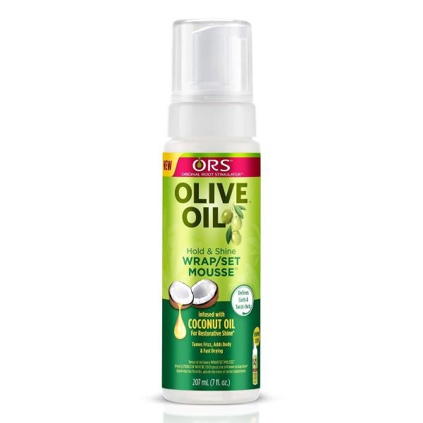 ORS Olive Oil Hold & Shine Wrap/Set Mousse Coconut Oil – Mousse Coiffante Fixation & Brillance à l’Huile de Coco
