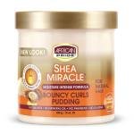 African Pride Shea Miracle Bouncy Curls Pudding – Pudding Hydratant & Définissant pour Boucles