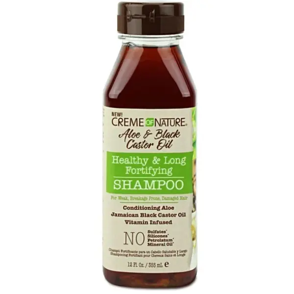 Crème of Nature Aloe & Black Castor Oil Healthy & Long Fortifying Shampoo – Shampooing Fortifiant & Nourrissant