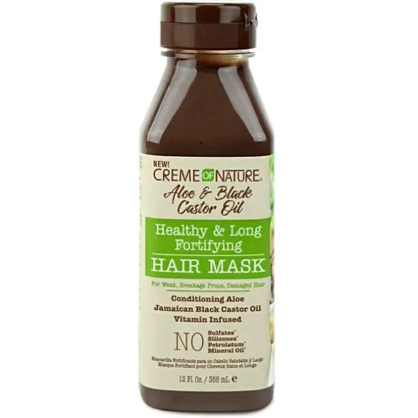 Crème of Nature Aloe & Black Castor Oil Healthy & Long Fortifying Hair Mask – Masque Fortifiant & Nourrissant