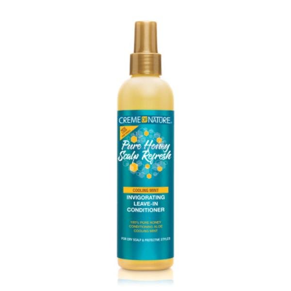 Crème of Nature Pure Honey Scalp Refresh Invigorating Leave-In Conditioner – Soin Sans Rinçage Revitalisant pour Cheveux & Cuir Chevelu