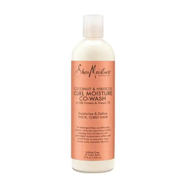 SheaMoisture Coconut & Hibiscus Curl & Shine Co-Wash – Soin Lavant Hydratant pour Boucles