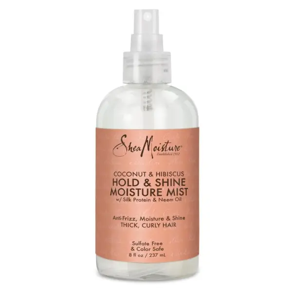 SheaMoisture Coconut & Hibiscus Hold & Shine Moisture Mist – Brume Hydratante, Brillance & Fixation
