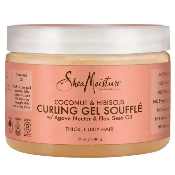 SheaMoisture Coconut & Hibiscus Curling Gel Soufflé – Gel-Crème Définissant pour Boucles