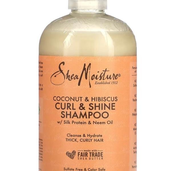 SheaMoisture Coconut & Hibiscus Curl & Shine Shampoo – Shampooing Hydratant & Éclat pour Boucles