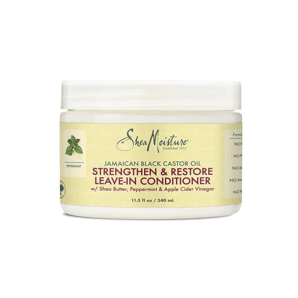 SheaMoisture Après-Shampoing Sans Rinçage Fortifiant à l’Huile de Ricin Noire de Jamaïque – 340 ml