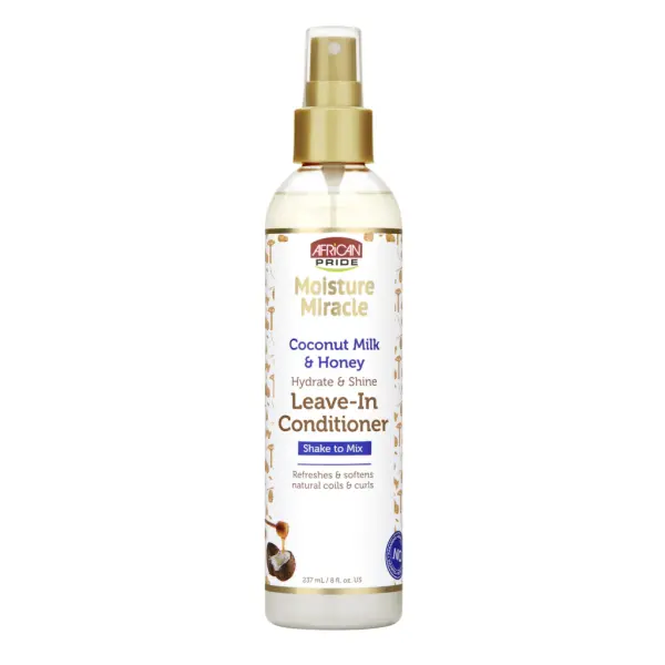 African Pride Moisture Miracle – Après-Shampooing Sans Rinçage au Lait de Coco & Miel – 237 ml